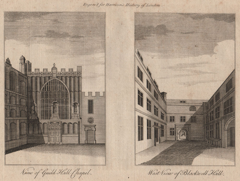 CITY OF LONDON Guildhall Chapel. Blackwell Hall, Basinghall Street.HARRISON 1775